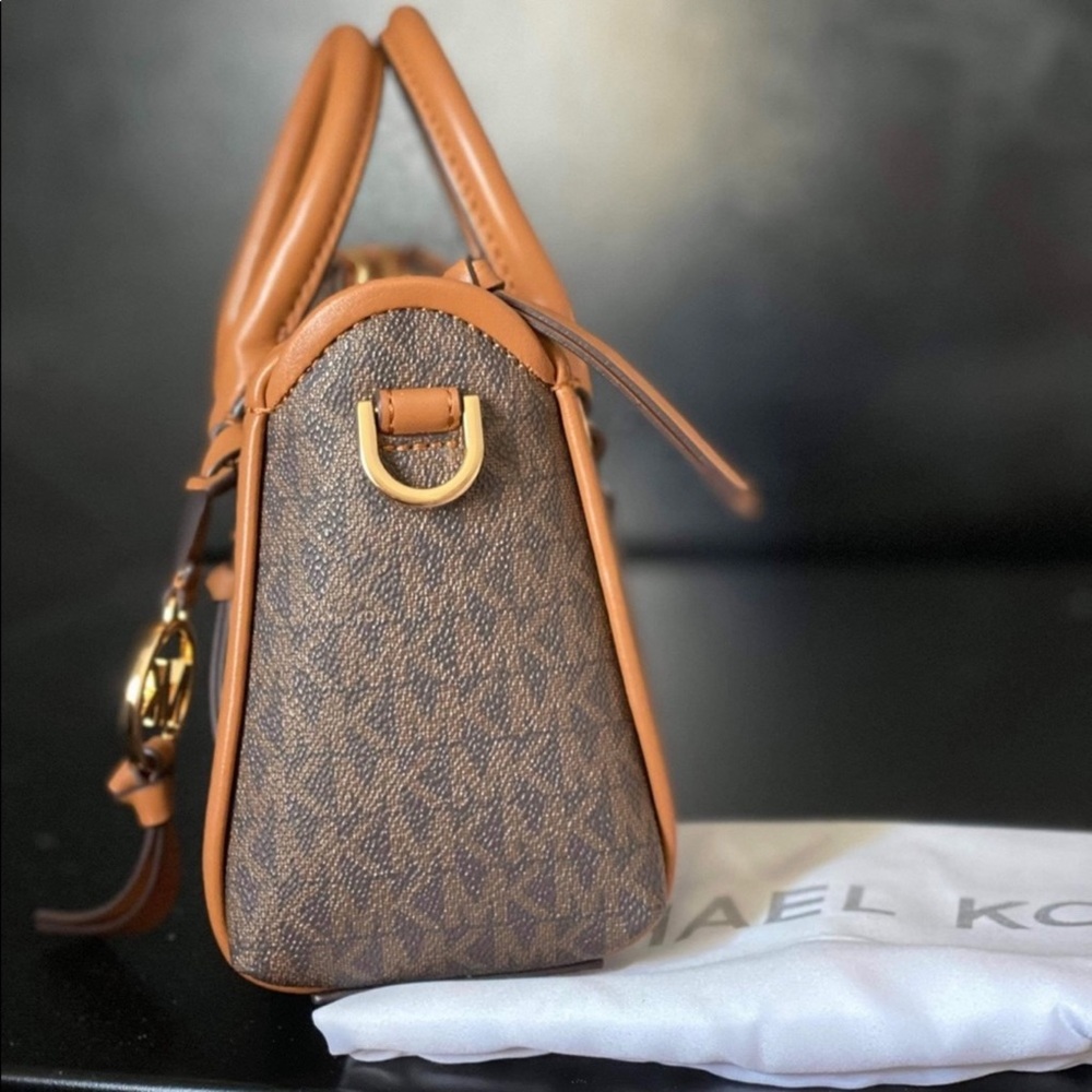 Michael Kors Carine Brown Acorn Logo Crossbody Bag - Picture 7 of 8